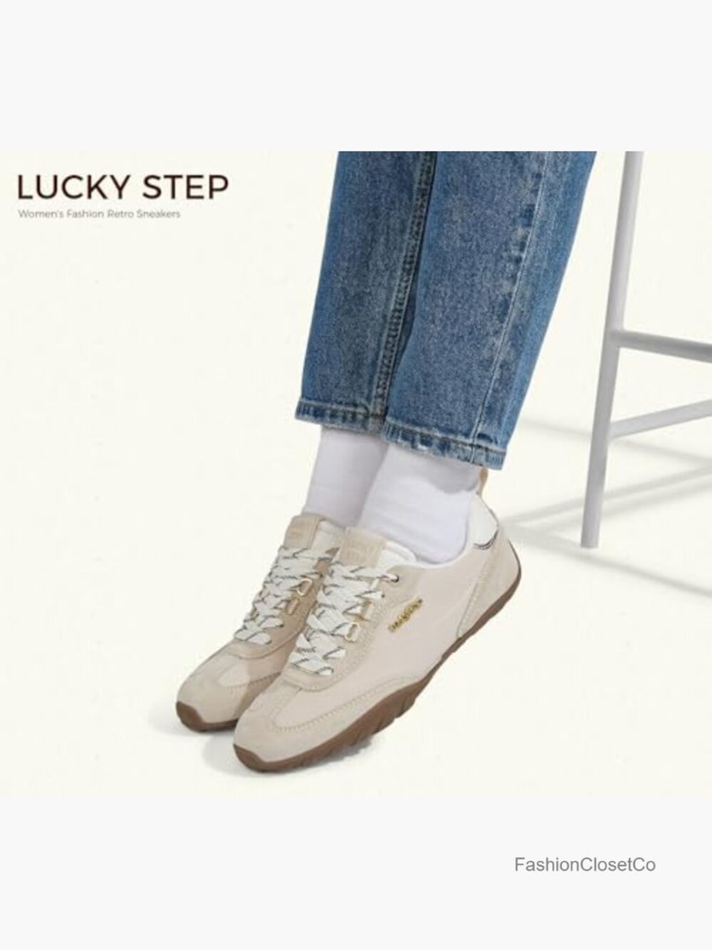 Retro Fashion Sneakers - Lightweight Non Slip Walking Shoes - Lace Up Skate - Picture 2 of 7